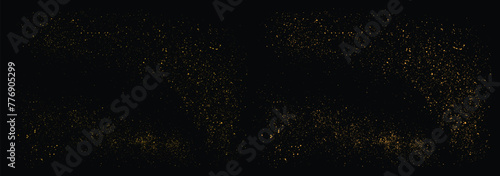 Luxury vector gold glitter confetti shiny dust decoration elements background