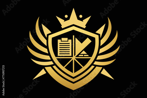 An emblem of opulence and universality, this golden logo design transcends boundaries, fitting for global enterprises, cutting-edge technologies, and media agencies alike.