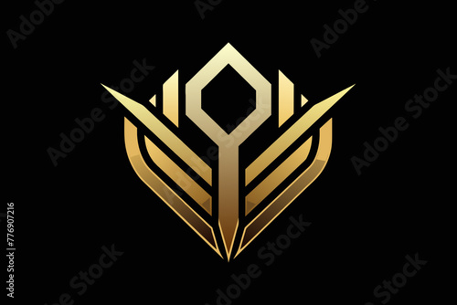 An emblem of opulence and universality, this golden logo design transcends boundaries, fitting for global enterprises, cutting-edge technologies, and media agencies alike.
