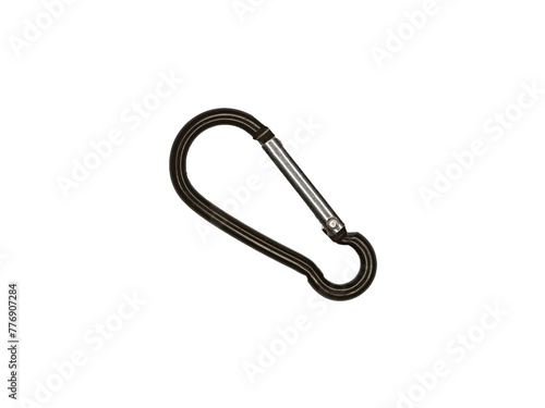 Canvastavla Closed black keychain carbine is isolated on a transparent background