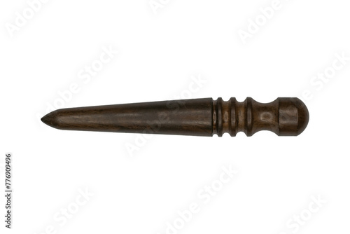 Dark brown slicker cone. Sandwood Polishing Rod, Leather Edge Bonding, Polishing Tool