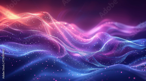 Computer-generated depiction of a luminous wave in motion