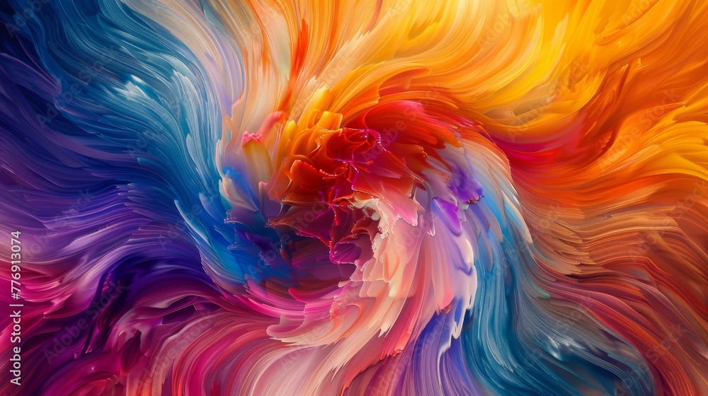 Vibrant hues swirl together in a thermal heat map abstract creating an explosion of color. Vibrant hues swirl together in a thermal heat map abstract creating an explosion of color.
