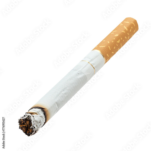 single tobacco cigarette isolated on transparent background