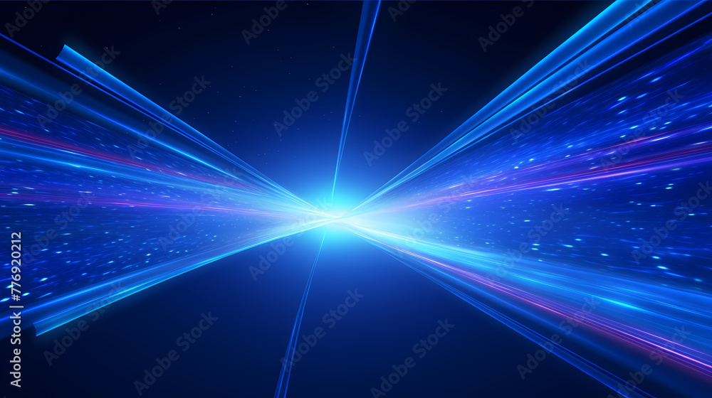 Blue dot line radial convergence technology spatial sense speed sense background Blue dot line radial convergence technology spatial sense speed sense background