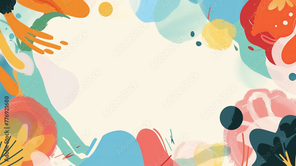 Frame, background for presentation, poster, colorful shapes forms
