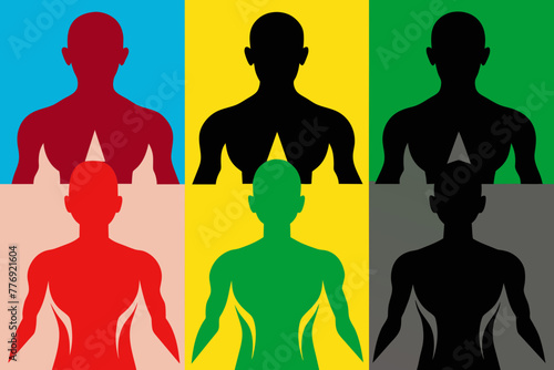 color image Model Silhouette Illustrations & Vectors