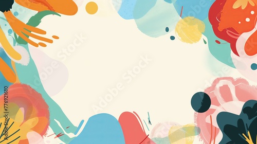 Frame, background for presentation, poster, colorful shapes forms © Martyna