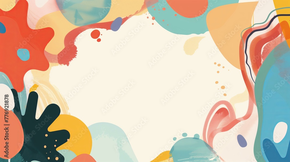 Frame, background for presentation, poster, colorful shapes forms