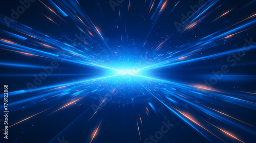 Blue dot line radial convergence technology spatial sense speed sense background