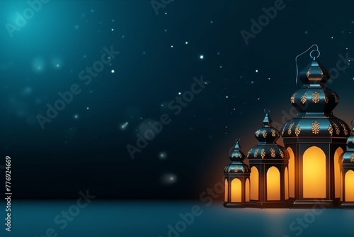 Wallpaper Mural Eid mubarak and ramadan kareem greetings with islamic lantern and mosque. Eid al fitr background Torontodigital.ca