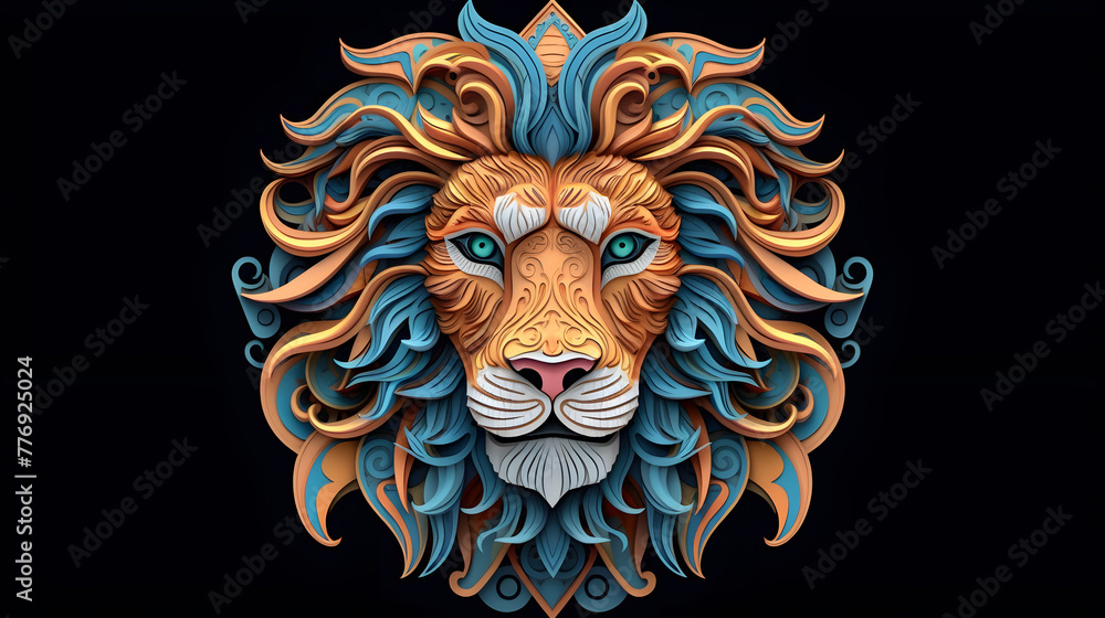 Lion Head Sculpture Transcends Tradition in Digital Paper Art Lion Head Sculpture Transcends Tradition in Digital Paper Art