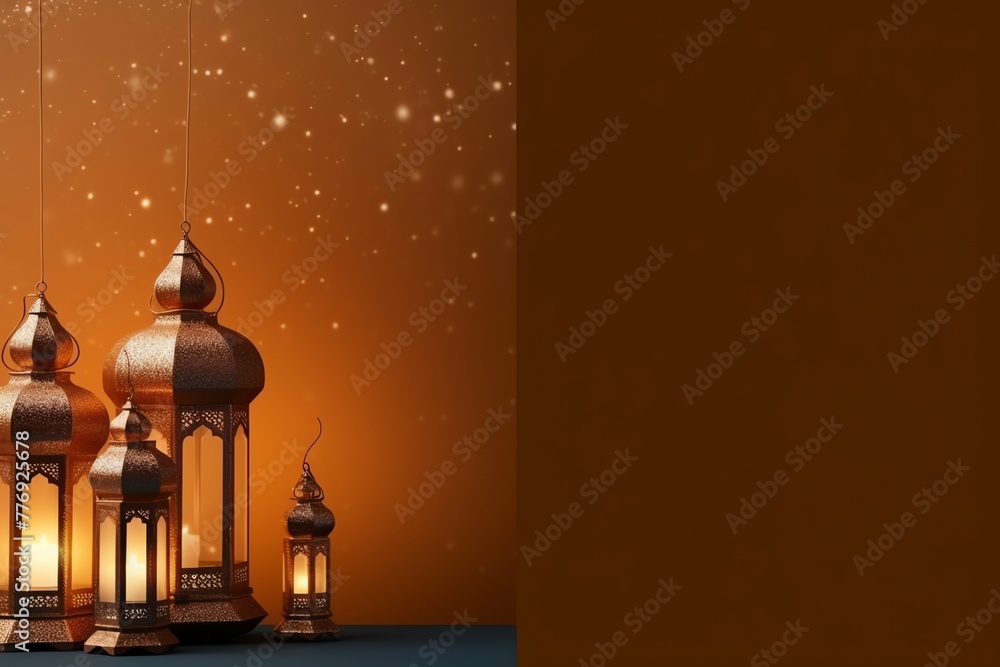 Eid mubarak and ramadan kareem greetings with islamic lantern and mosque. Eid al fitr background Eid mubarak and ramadan kareem greetings with islamic lantern and mosque. Eid al fitr background