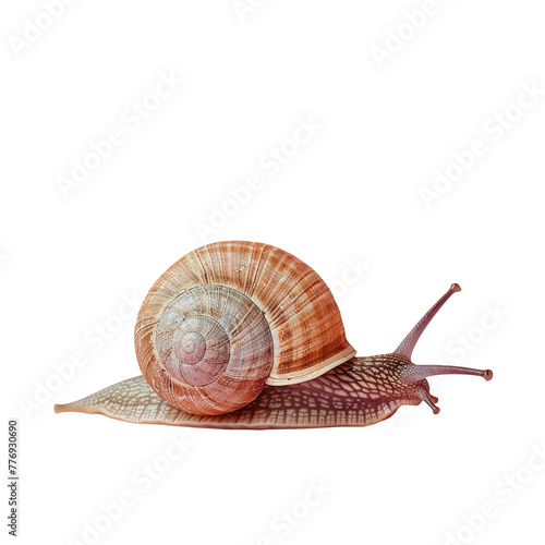 Snail with a shell on its back on a Transparent Background