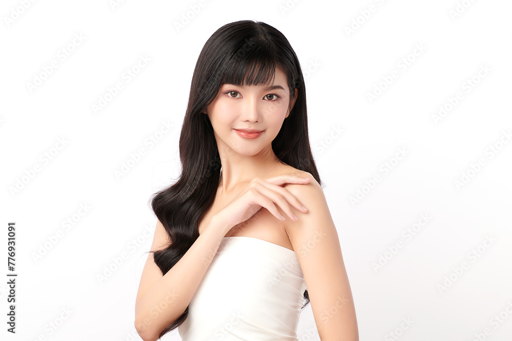 Beautiful young asian woman with clean fresh skin on white background, Face care, Facial treatment, Cosmetology, beauty and spa, Asian women portrait. Beautiful young asian woman with clean fresh skin on white background, Face care, Facial treatment, Cosmetology, beauty and spa, Asian women portrait.