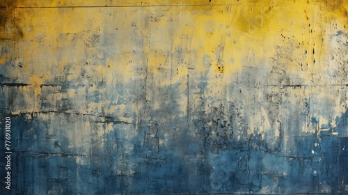 cracked blue and yellow grunge background