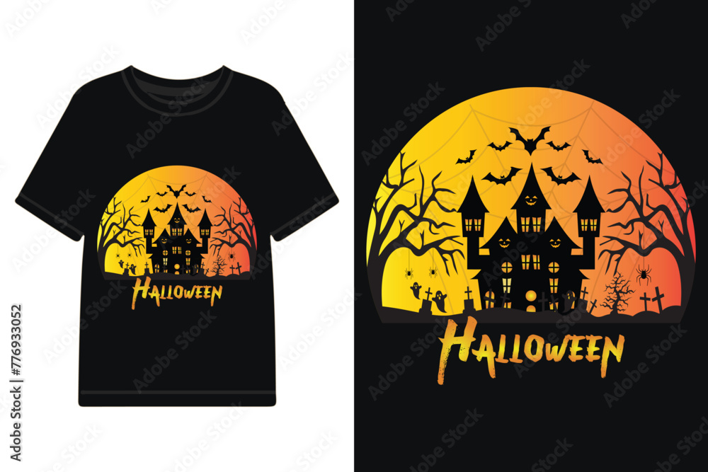 Halloween t-shirt design, Halloween t-shirt vector template