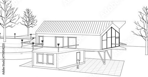 sketch of house