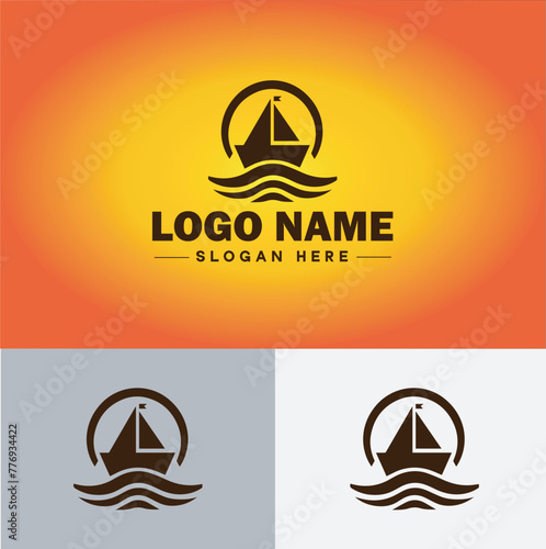 ship sea shipping cargo cruise ocean ship boat logo icon vector for business app silhouette logo template
