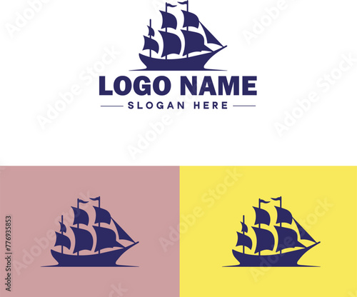 ship sea shipping cargo cruise ocean ship boat logo icon vector for business app silhouette logo template