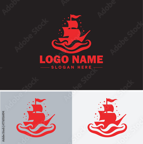 ship sea shipping cargo cruise ocean ship boat logo icon vector for business app silhouette logo template