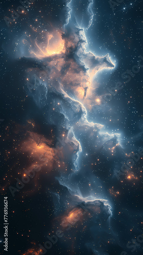 Space background for mobile phone  Universe with stars and cosmic dust  Sky full of beautiful cosmos  clouds  Wallpaper