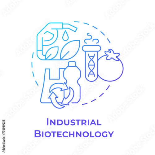 Industrial biotechnology blue gradient concept icon. Biodegradable materials. Environmental solutions. Round shape line illustration. Abstract idea. Graphic design. Easy to use in presentation