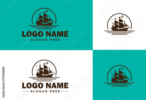 ship sea shipping cargo cruise ocean ship boat logo icon vector for business app silhouette logo template