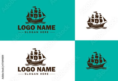 ship sea shipping cargo cruise ocean ship boat logo icon vector for business app silhouette logo template