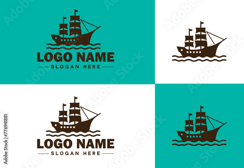 ship sea shipping cargo cruise ocean ship boat logo icon vector for business app silhouette logo template