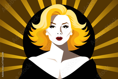 Golden-Haired Glamour Girl Exuding Style and Elegance 