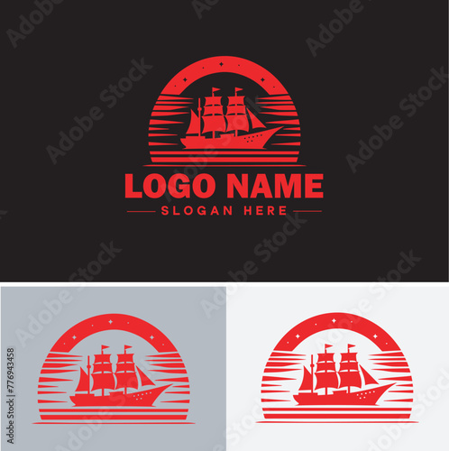 ship sea shipping cargo cruise ocean ship boat logo icon vector for business app silhouette logo template