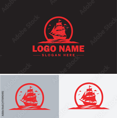 ship sea shipping cargo cruise ocean ship boat logo icon vector for business app silhouette logo template