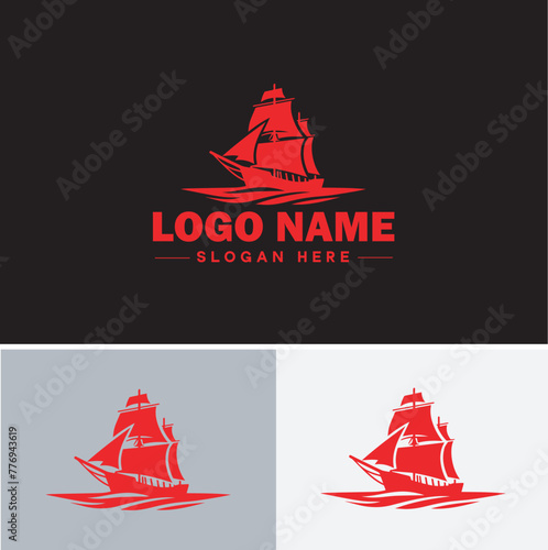 ship sea shipping cargo cruise ocean ship boat logo icon vector for business app silhouette logo template