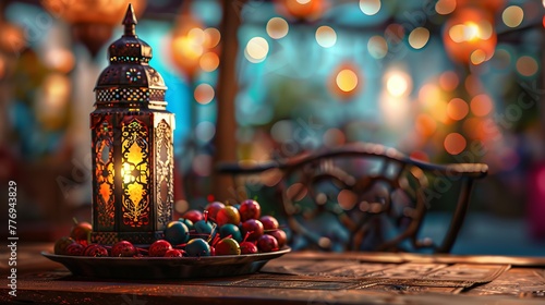 Dates and Arabian Lantern for Eid