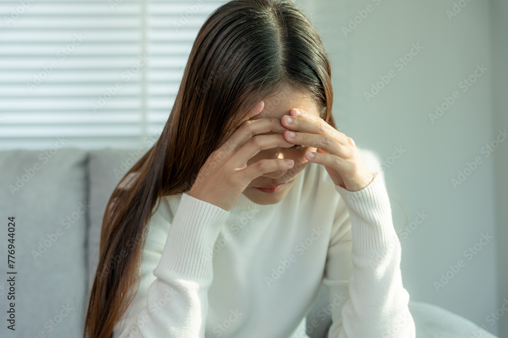 Unhappy asian woman girl disappointed, sad about problem in home alone, feel lonely, Stressed, suffering from bad relationship, break up, divorce, female confused, depression mental health Unhappy asian woman girl disappointed, sad about problem in home alone, feel lonely, Stressed, suffering from bad relationship, break up, divorce, female confused, depression mental health
