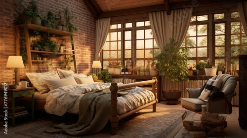 wooden home interior design © vectorwin