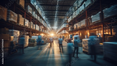 dynamic blurred interior warehouse