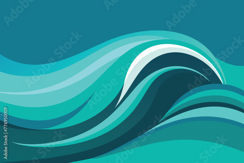 Modern teal blue stylish wave vector background