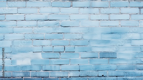 setting light blue brick wall