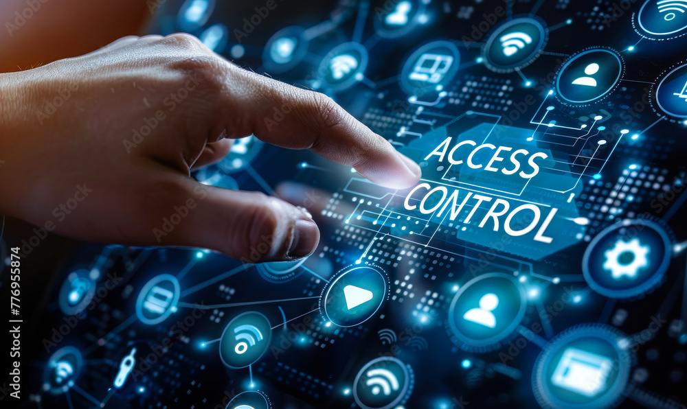 Advanced network security concept with access control systems, digital ...
