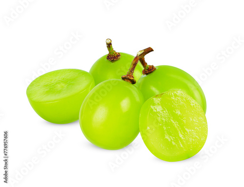 Yelly green grape isolated on white background. photo