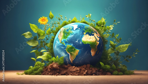 World Earth Day social media banner background