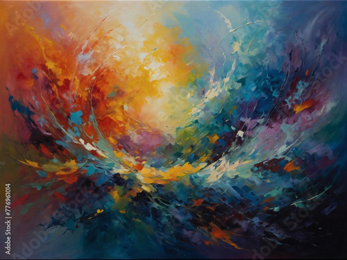 Impressionistic oil painting, a dreamscape of colors and shapes, on a canvas alive with emotion and movement.
