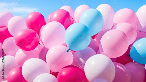 alternating pink and blue balloons