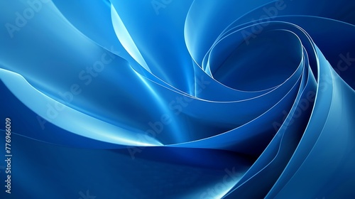 The blue background is curved, in the style of precisionist style