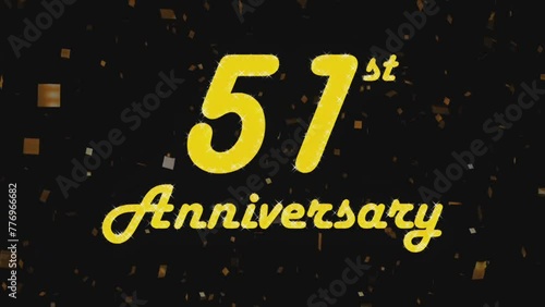 Happy 51st anniversary 001, motion graphic black background. photo