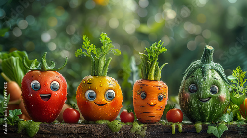 Veggie Get-Together: Smiling Vegetables Assemble photo