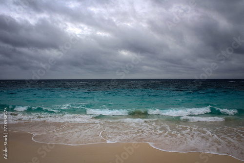 Elbow beach view by cloudy morning, Bermuda