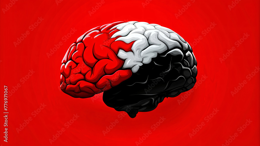 Illustration of Human Brain Model for Medical Anatomy and Science Concept, Hurting and Depression Theme Illustration of Human Brain Model for Medical Anatomy and Science Concept, Hurting and Depression Theme